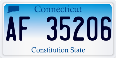 CT license plate AF35206