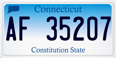 CT license plate AF35207