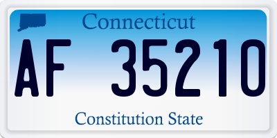 CT license plate AF35210