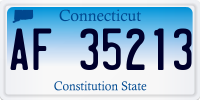 CT license plate AF35213