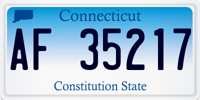 CT license plate AF35217