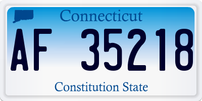 CT license plate AF35218