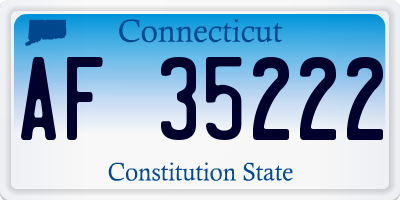 CT license plate AF35222