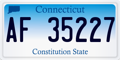 CT license plate AF35227