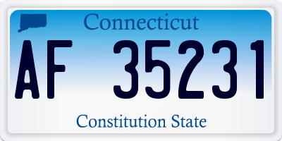 CT license plate AF35231