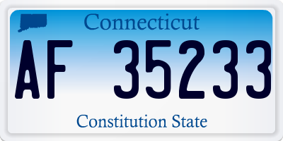 CT license plate AF35233