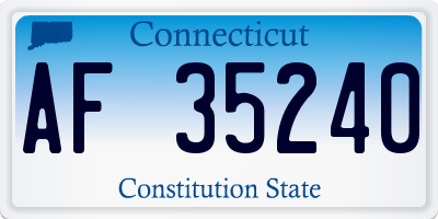 CT license plate AF35240