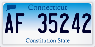 CT license plate AF35242