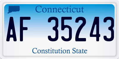 CT license plate AF35243
