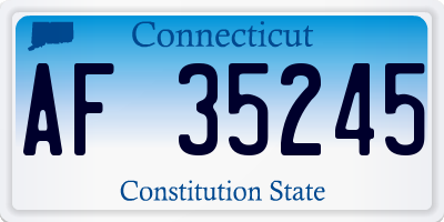 CT license plate AF35245