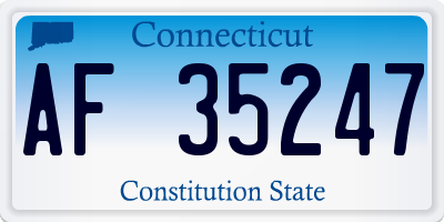 CT license plate AF35247