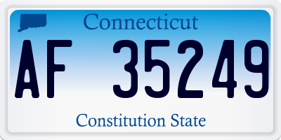 CT license plate AF35249
