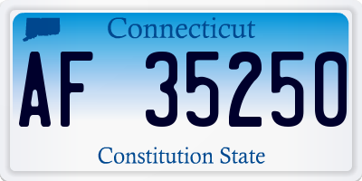 CT license plate AF35250