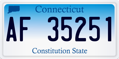 CT license plate AF35251