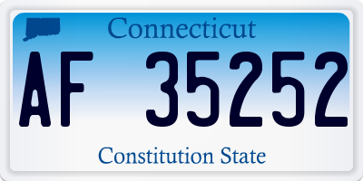 CT license plate AF35252