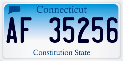 CT license plate AF35256
