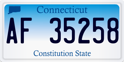 CT license plate AF35258