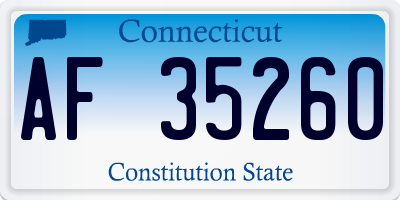 CT license plate AF35260