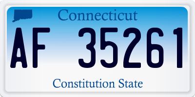 CT license plate AF35261