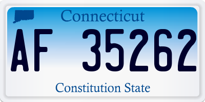 CT license plate AF35262