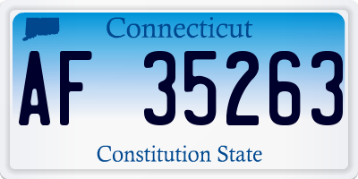 CT license plate AF35263