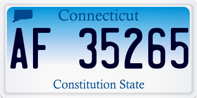 CT license plate AF35265