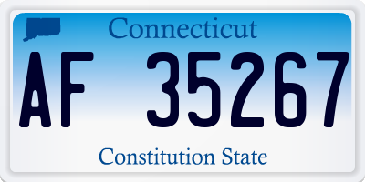 CT license plate AF35267