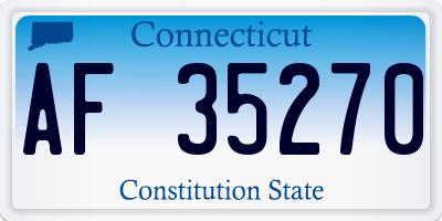 CT license plate AF35270