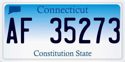 CT license plate AF35273