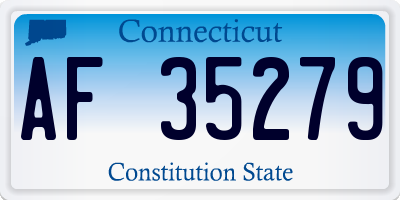 CT license plate AF35279