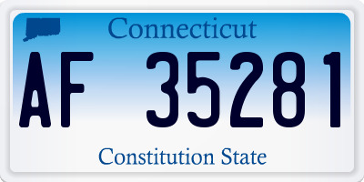 CT license plate AF35281