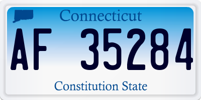 CT license plate AF35284