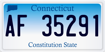 CT license plate AF35291