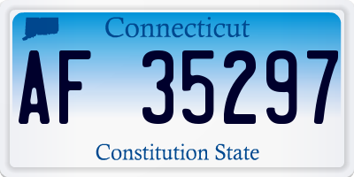 CT license plate AF35297