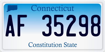 CT license plate AF35298