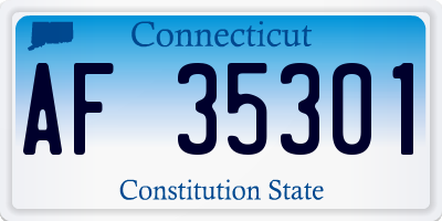 CT license plate AF35301