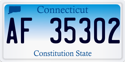 CT license plate AF35302