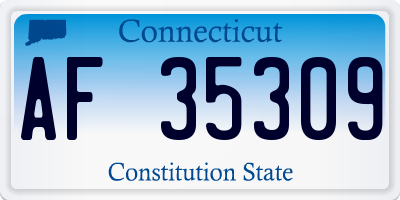 CT license plate AF35309