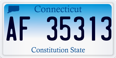 CT license plate AF35313