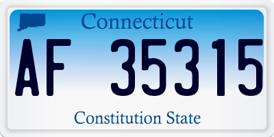 CT license plate AF35315