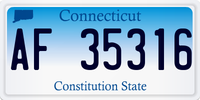 CT license plate AF35316