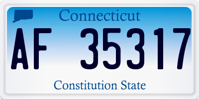 CT license plate AF35317