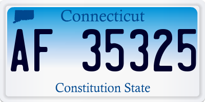 CT license plate AF35325