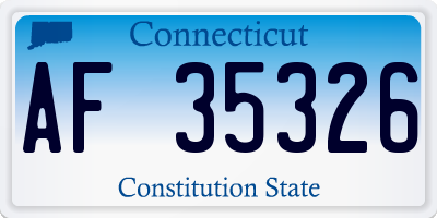 CT license plate AF35326