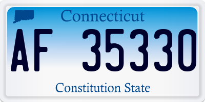 CT license plate AF35330