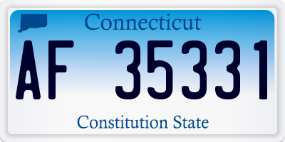 CT license plate AF35331