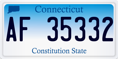 CT license plate AF35332