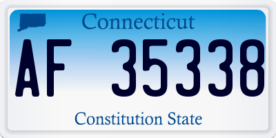 CT license plate AF35338