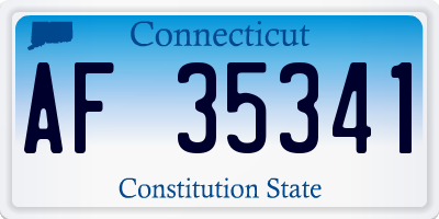CT license plate AF35341
