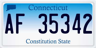 CT license plate AF35342